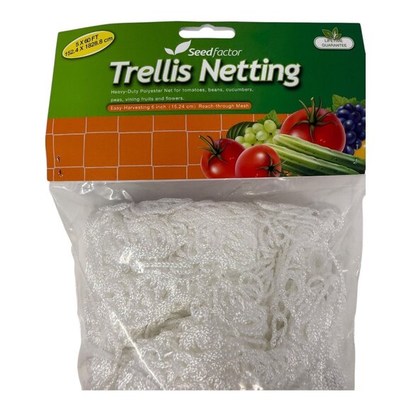 Seedfactor Trellis Netting 5x60 Heavy-Duty Polyester Reach Through Mesh Garden - Picture 1 of 4